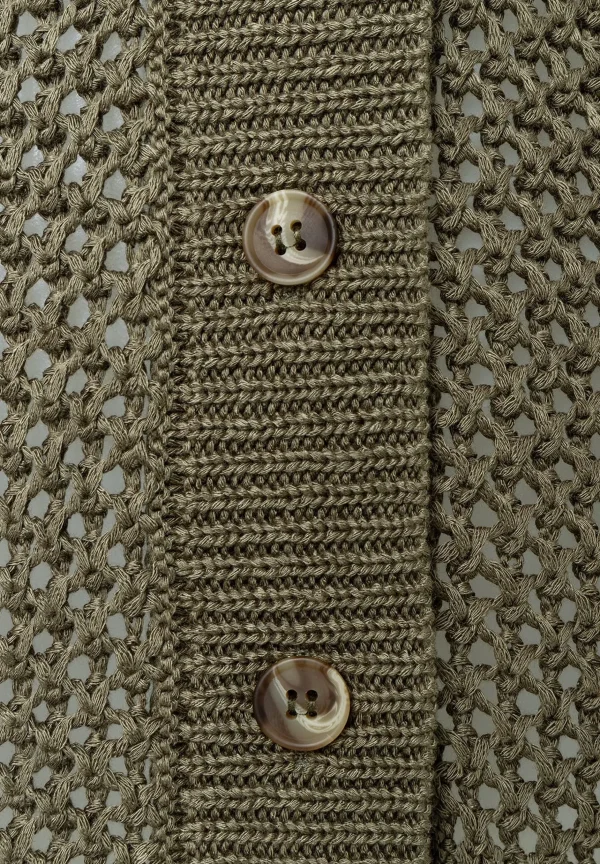 MORE & MORE Ajour Cardigan, soft reed green, Sommer-Kollektion