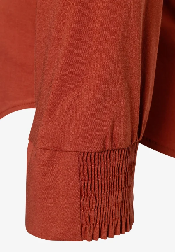 MORE & MORE Baumwoll/Stretch Bluse, rusty brown, Winter-Kollektion