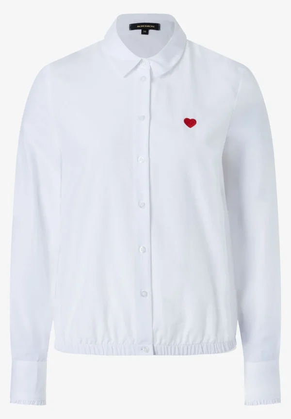 MORE & MORE Bluse mit Herz, weiß, Frühjahrs-Kollektion