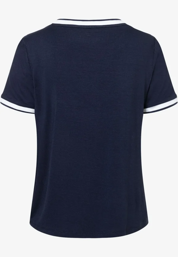 MORE & MORE Blusenshirt mit Kontrastabschlüssen, /weiß, Frühjahrs-Kollektion