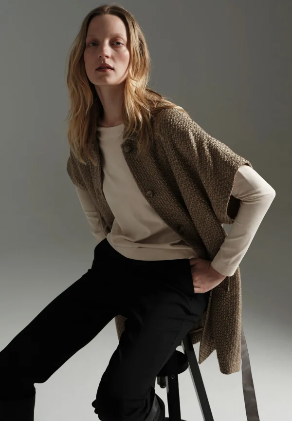 MORE & MORE Bouclé Jacke mit Gürtel, MORE
