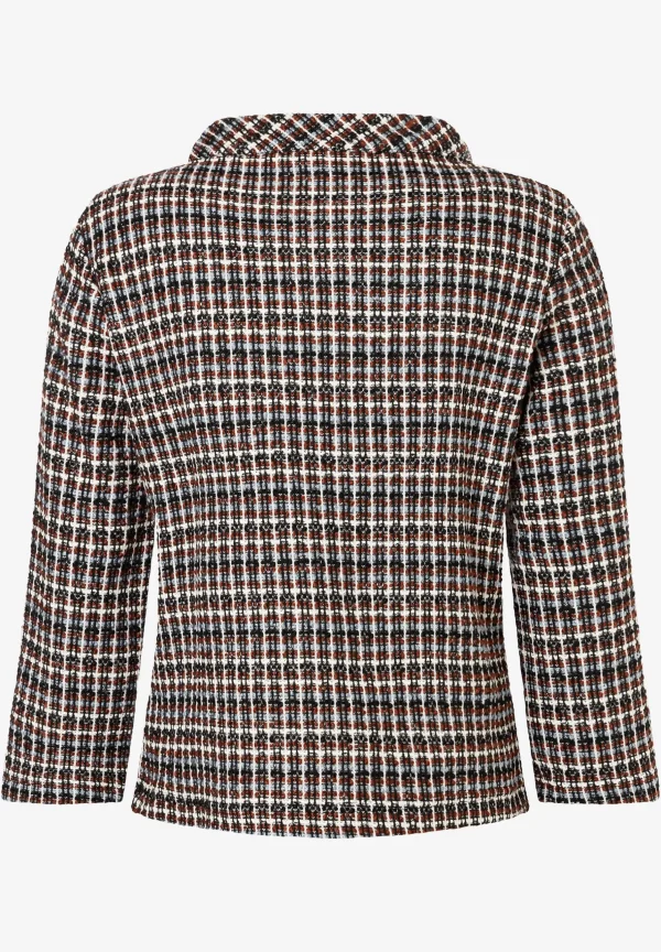 MORE & MORE Bouclé Sweatshirt, kariert, Winter-Kollektion