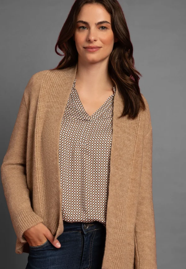 MORE & MORE Cardigan, camel melange, Herbst-Kollektion