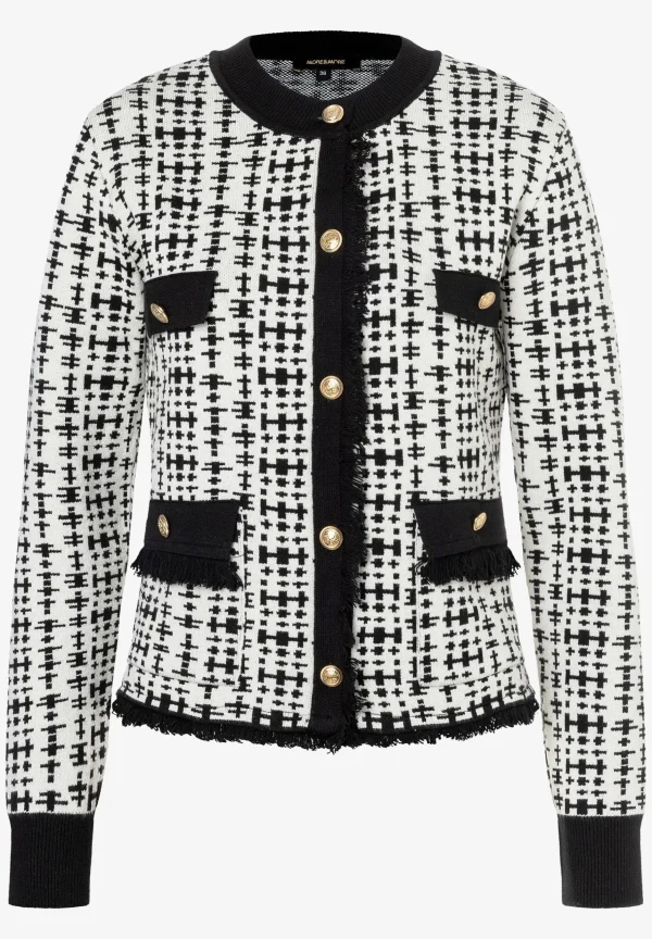 MORE & MORE Cardigan, /weiß Muster, Frühjahrs-Kollektion