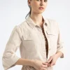 MORE & MORE Colored Denim Jacke, sand, Sommer-Kollektion