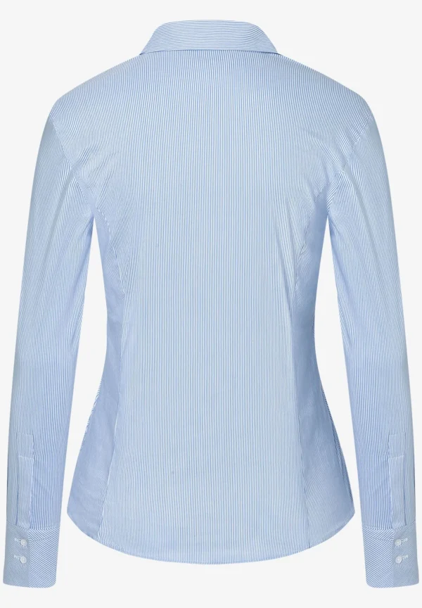 MORE & MORE Hemdbluse, blau/weiß gestreift