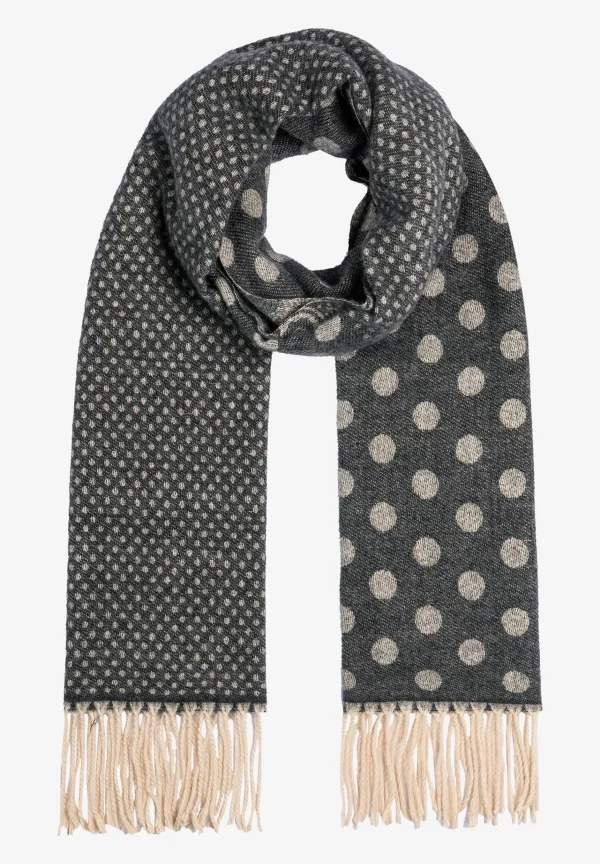 MORE & MORE Jacquard-Schal mit Fransen, schwarz/ecru, Winter-Kollektion