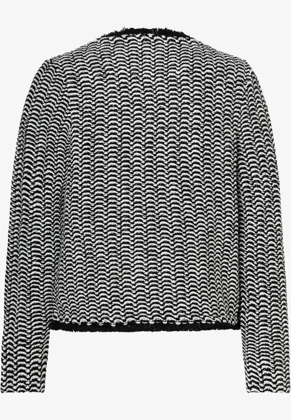 MORE & MORE Jerseyjacke, /weiß Struktur, Frühjahrs-Kollektion