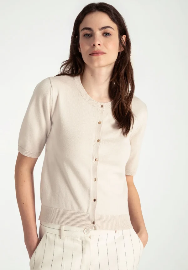 MORE & MORE Kurzarm-Cardigan, powder creme, Frühjahrs-Kollektion