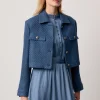MORE & MORE kurzer Bouclé-Blazer, greyblue, Herbst-Kollektion
