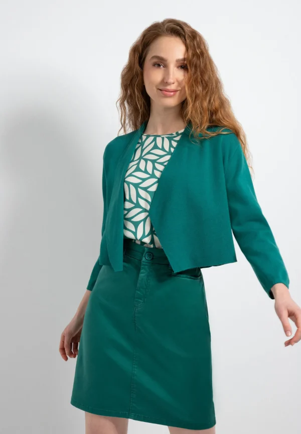 MORE & MORE kurzer Cardigan, summergarden green, Sommer-Kollektion