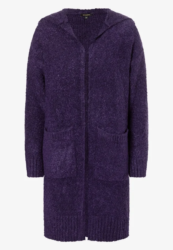 MORE & MORE lange Kapuzen-Strickjacke, pure purple, Herbst-Kollektion