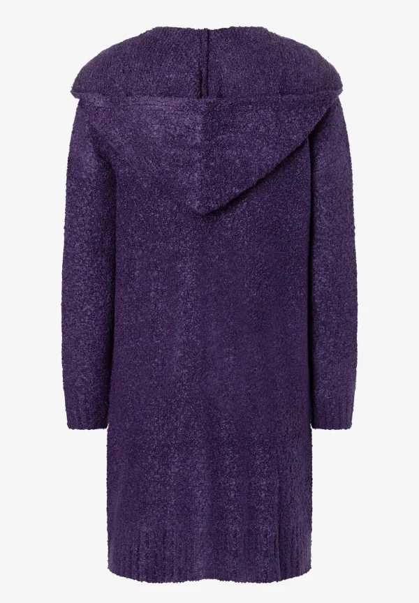 MORE & MORE lange Kapuzen-Strickjacke, pure purple, Herbst-Kollektion
