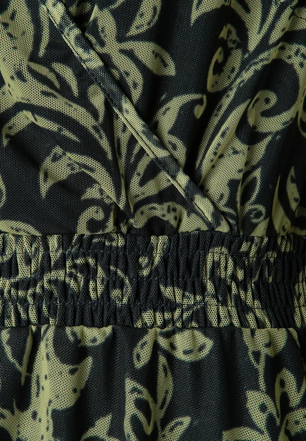 MORE & MORE Meshkleid, Paisleyprint, marine/grün