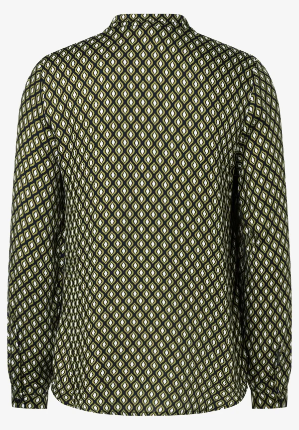 MORE & MORE Printbluse, grün/ecru/marine