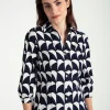 MORE & MORE Printbluse, marine/ecru, Frühjahrs-Kollektion