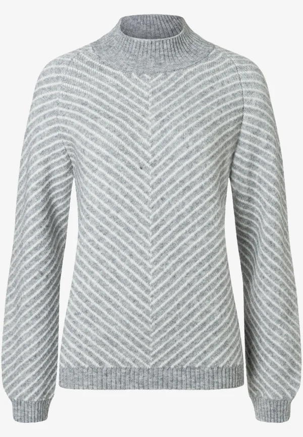MORE & MORE Pullover, grau/ecru, Herbst-Kollektion