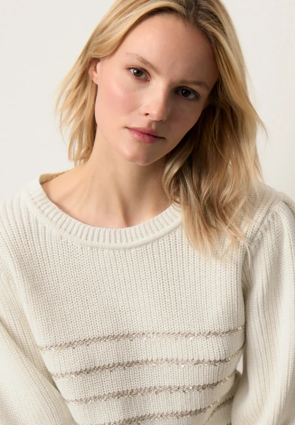 MORE & MORE Pullover mit Paillettenstreifen, , Herbst-Kollektion