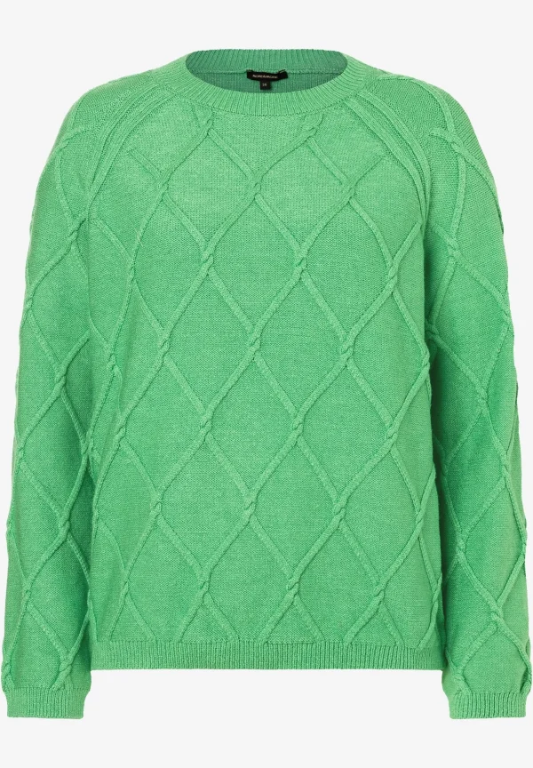 MORE & MORE Pullover mit Rautenstruktur, soft warm green, Frühjahrs-Kollektion