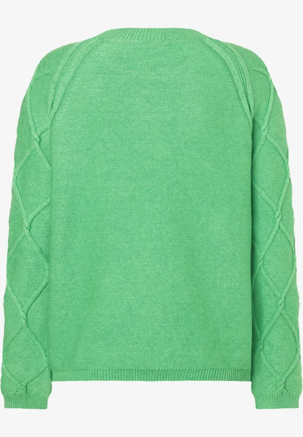MORE & MORE Pullover mit Rautenstruktur, soft warm green, Frühjahrs-Kollektion