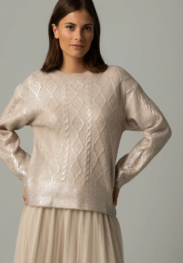 MORE & MORE Pullover mit Silberbeschichtung, Herbst-Kollektion