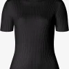 MORE & MORE Rippstrick-Pullover, Kurzarm,
