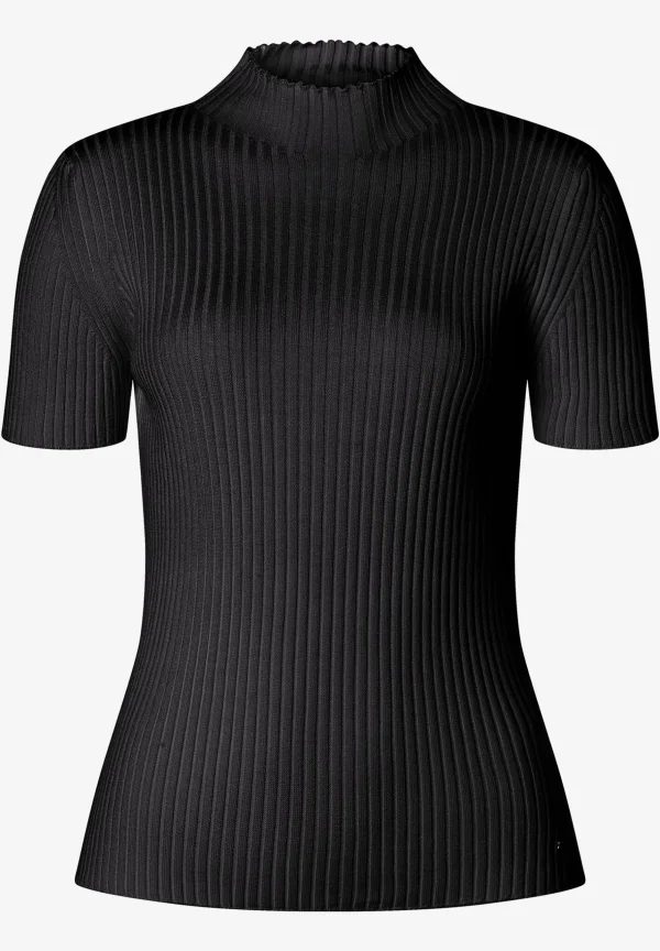 MORE & MORE Rippstrick-Pullover, Kurzarm,