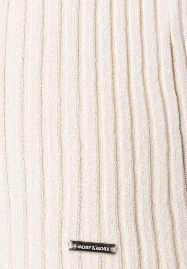 MORE & MORE Rippstrick-Pullover, Kurzarm, powder creme