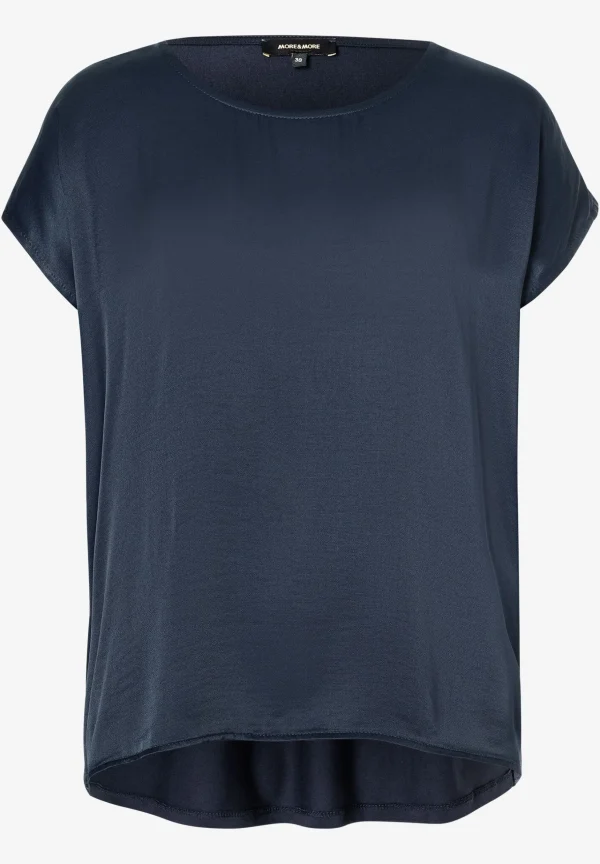 MORE & MORE Shirt mit Satinfront, marine