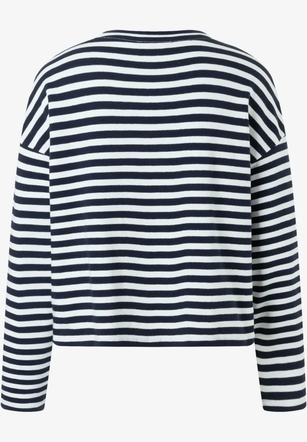 MORE & MORE Streifen-Sweatshirt mit Applikation, Frühjahrs-Kollektion