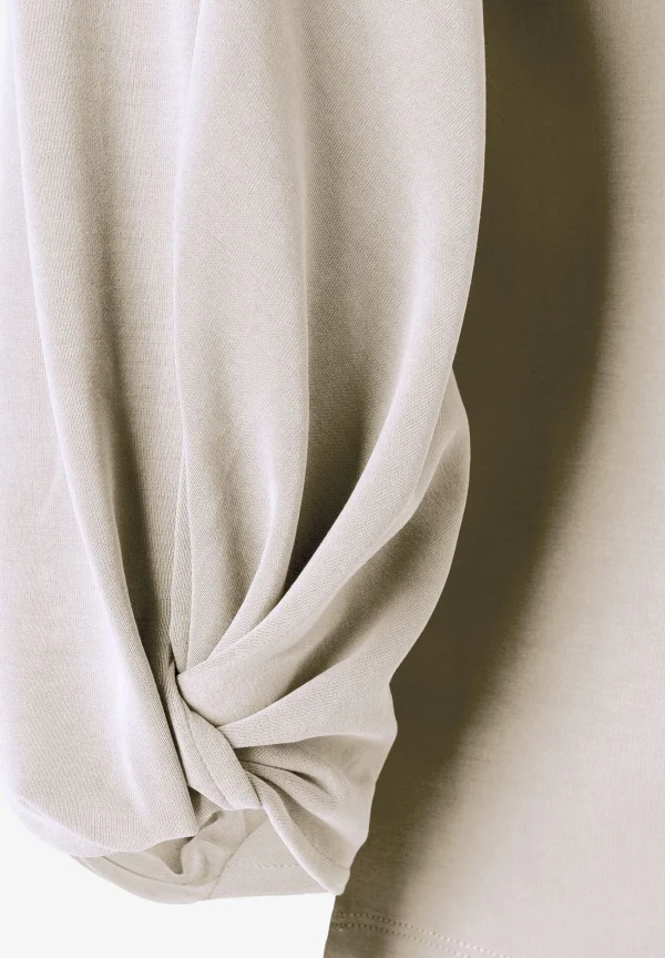 MORE & MORE Sweatshirt mit Knoten-Detail, powder creme, Winter-Kollektion
