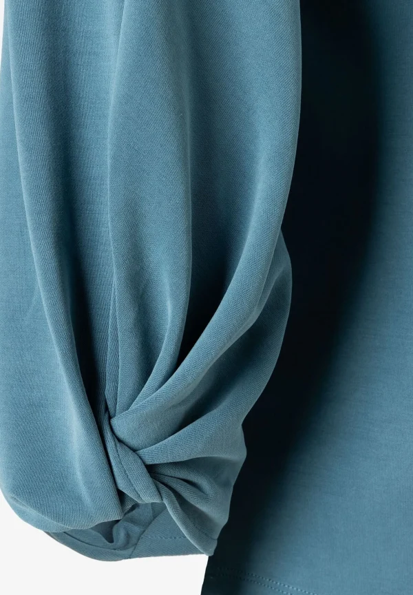 MORE & MORE Sweatshirt mit Knoten-Detail, greyblue, Winter-Kollektion