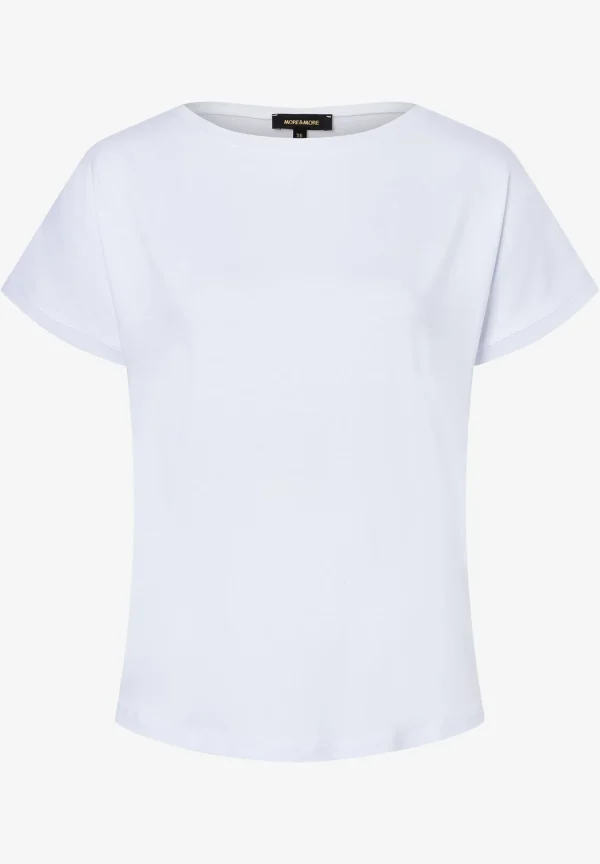 MORE & MORE T-Shirt mit Chiffonkante, weiß, Frühjahrs-Kollektion
