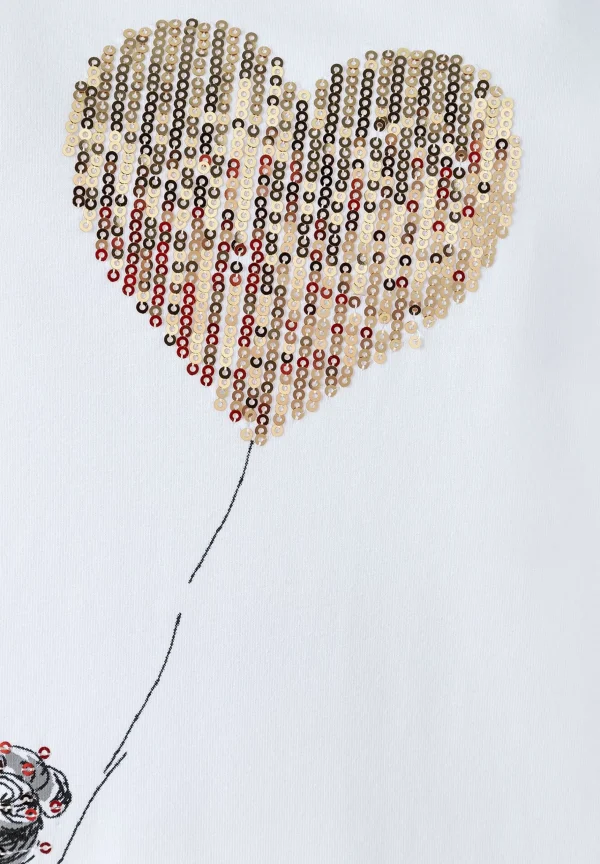 MORE & MORE T-Shirt mit Pailletten-Herz, weiß, Frühjahrs-Kollektion