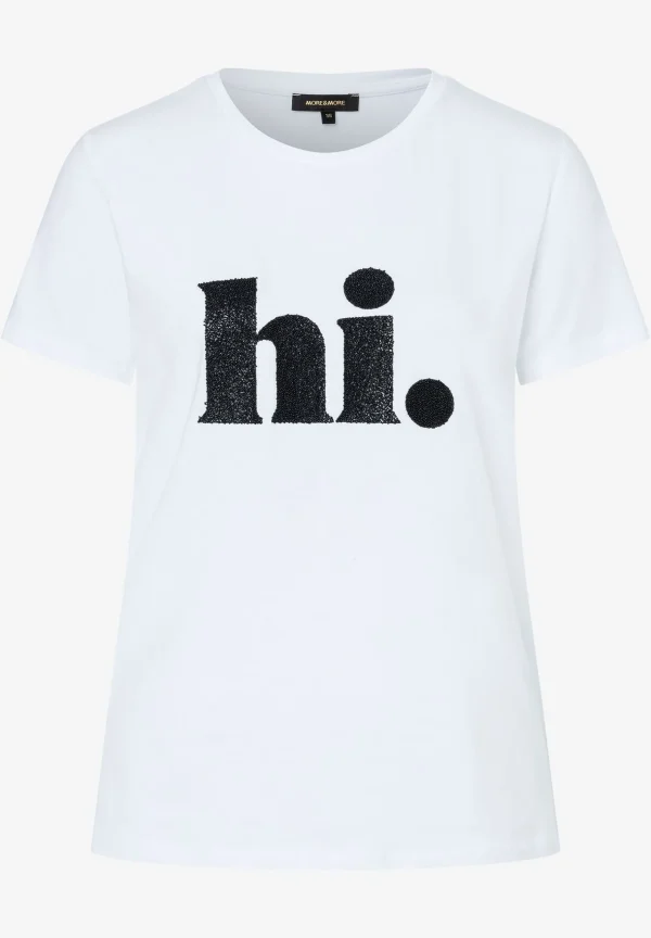 MORE & MORE T-Shirt mit Perlenaufschrift, weiß, Frühjahrs-Kollektion