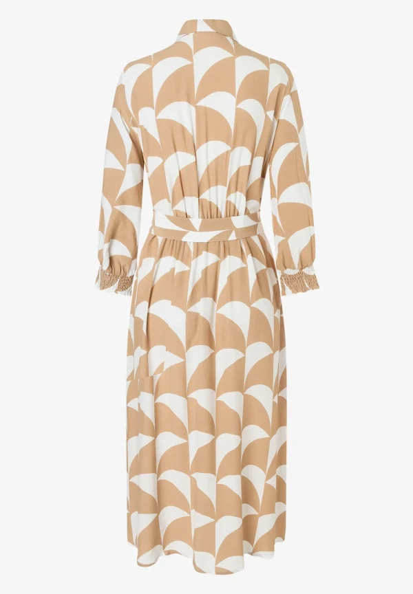 MORE & MORE Viskose-Kleid, offwhite/camel, Frühjahrs-Kollektion