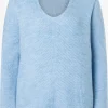 MORE & MORE V-Neck Pullover, hell, Herbst-Kollektion